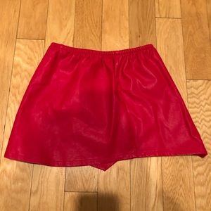Red leather skort